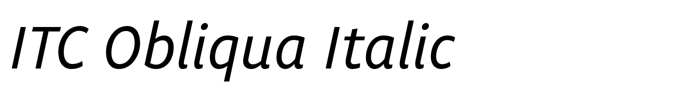 ITC Obliqua Italic